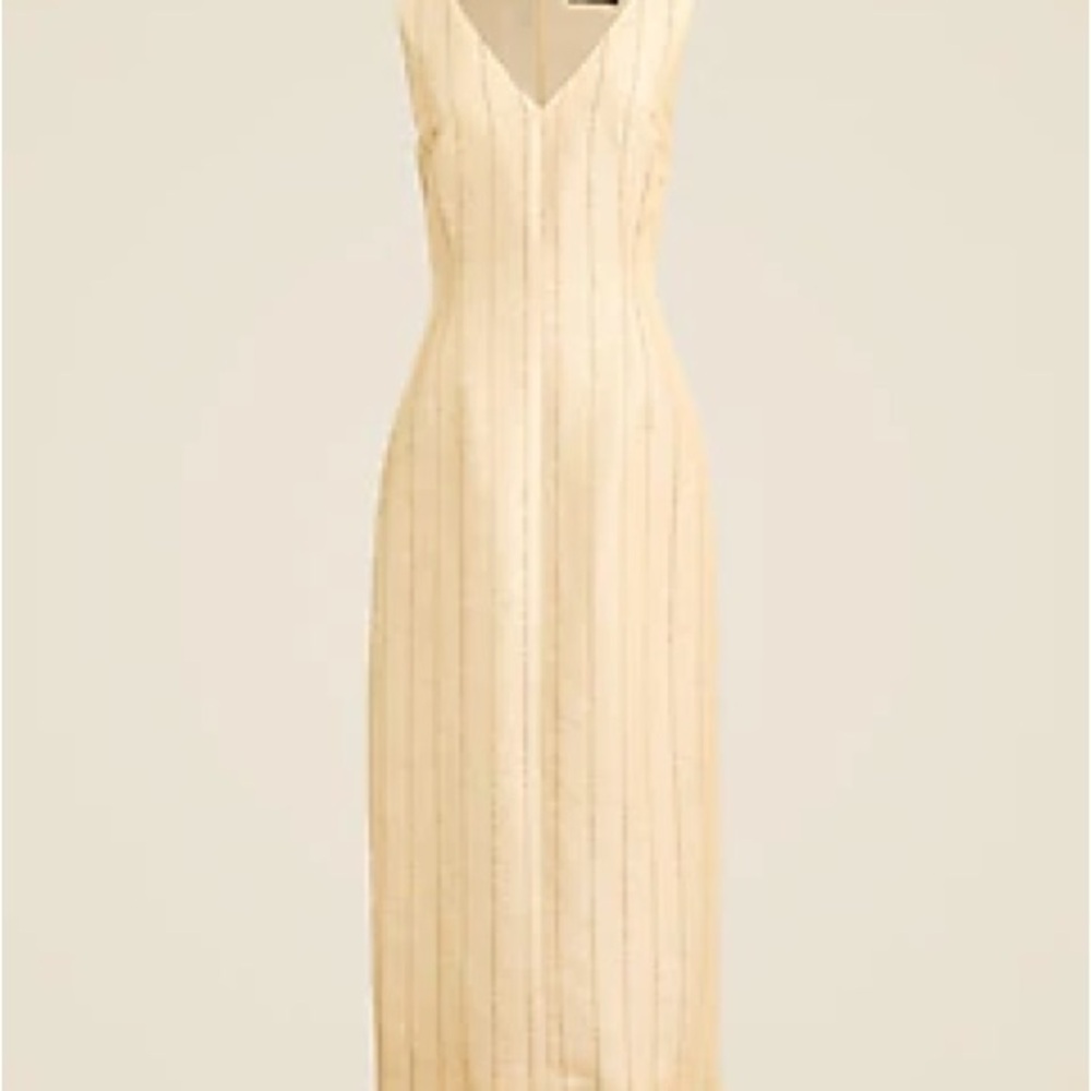 J. Crew V-Neck Sheath Cream Maxi Dress